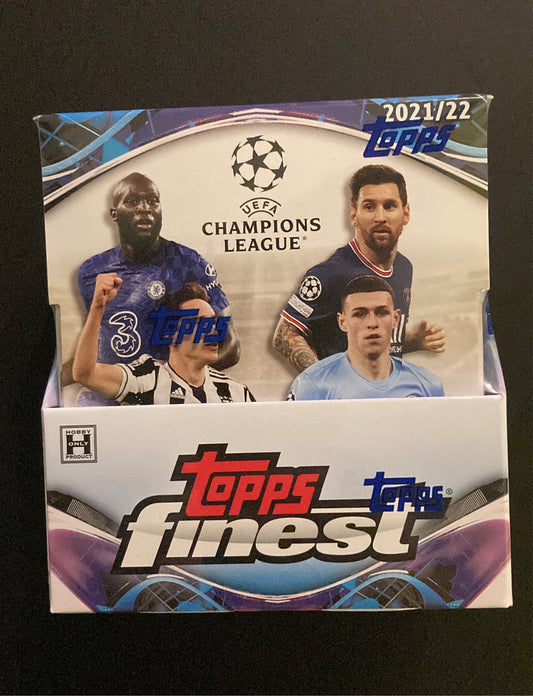 Topps Finest UCL UEFA Champions League Soccer Fussball 2021/22 Hobby Box